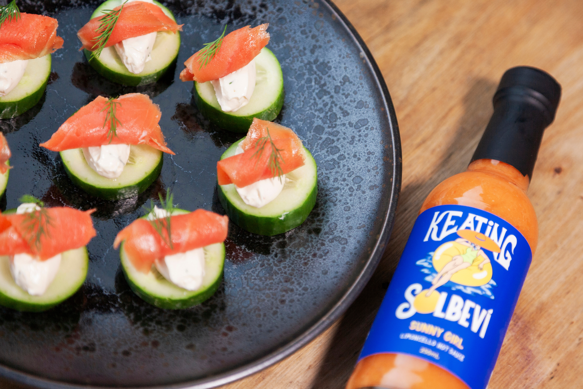 Sunny Girl Cucumber Rounds with Smoked Salmon