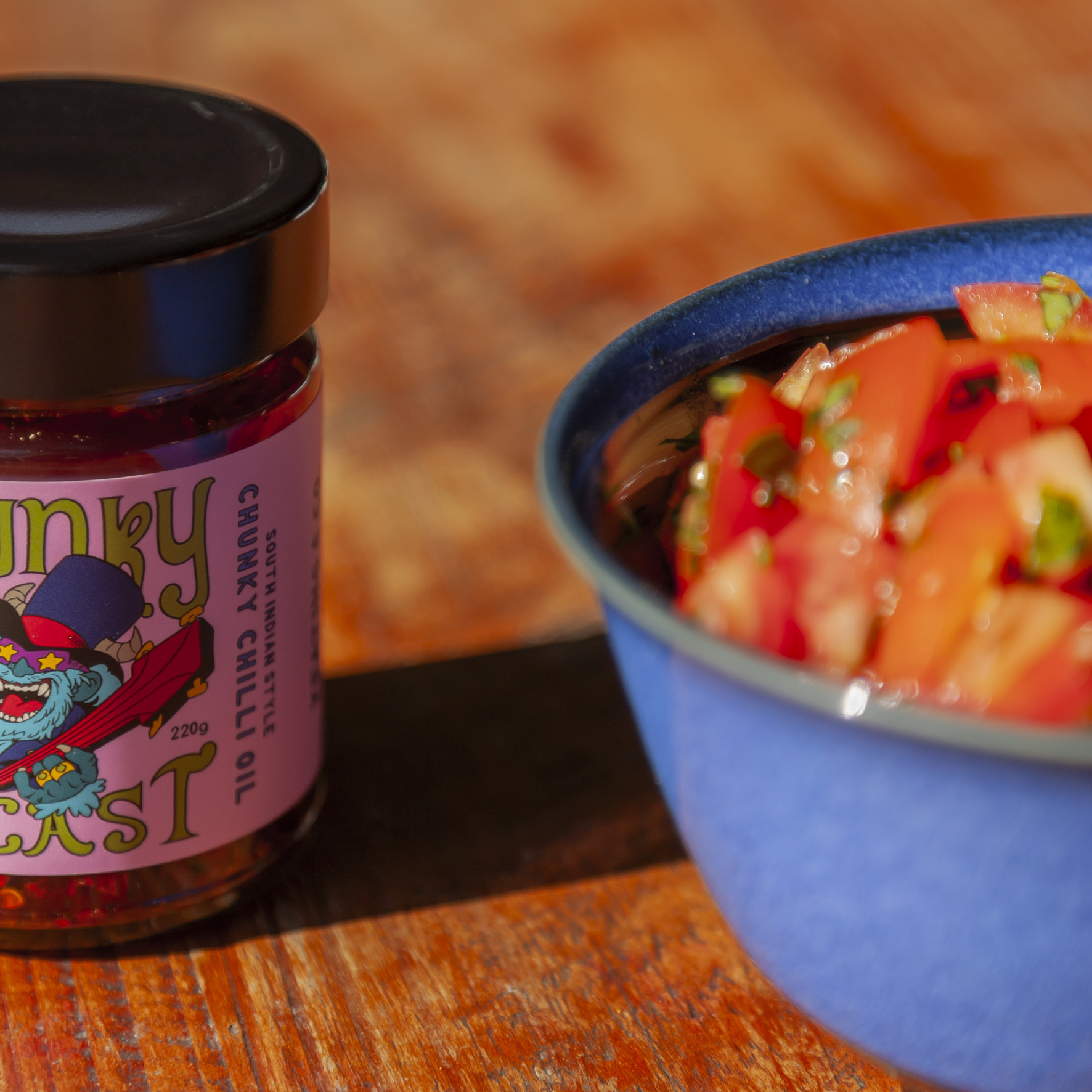 Funky Beast – South Indian Masala Chunky Chilli Oil (220g)